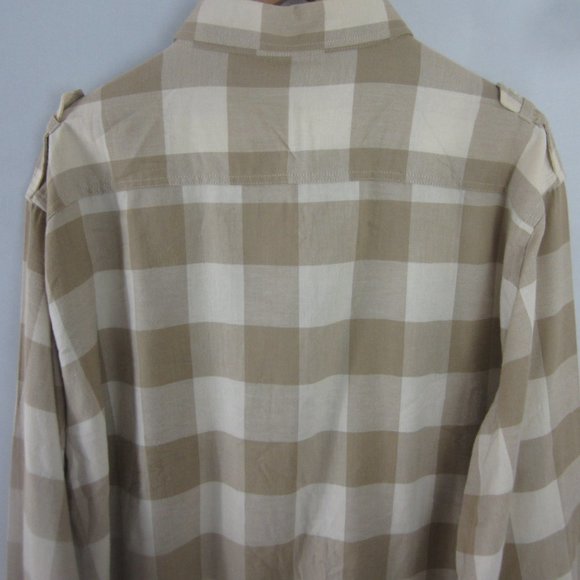 New Ecko Unltd Flannel Shirt Mens 3X Beige Plaid lS Cotton Button Front NWT - Picture 7 of 7